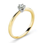 Solitaire ring 6-handle yellow gold 750 H SI 0.25 ct.