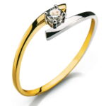 Solitaire ring yellow gold 750 H SI 0.11ct.