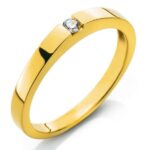 Solitaire ring yellow gold 750 H SI 0.06ct.