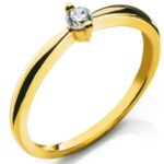 Anello solitario oro giallo 750 H SI 0.11ct.