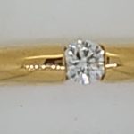 Solitaire ring tension setting yellow gold 750 H SI 0.15ct.