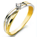 Bague solitaire or jaune 750 H SI 0.09ct.
