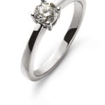 Solitaire ring 4-handle setting white gold 750 H SI 0.25ct.