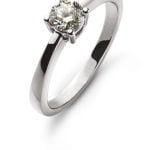 Solitaire ring 4-handle setting white gold 750 H SI 0.33ct.