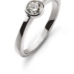 Solitärring Zargenfassung Weißgold 750 H SI 0,15ct.