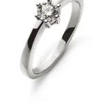 Solitaire ring 6-handle setting white gold 750 H SI 0.25ct.