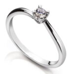 Anello solitario oro bianco 750 H SI 0.10ct.