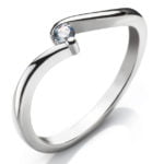 Bague solitaire or blanc 750 H SI 0.07ct.