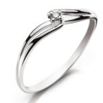 Anello solitario oro bianco 750 H SI 0.02ct.