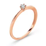 Solitärring 6-Griff-Fassung Rotgold 750 H SI 0.10ct.