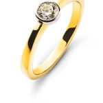 Solitärring Zargenfassung Gelbgold 750 H SI 0,10ct.