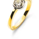 Solitaire serti clos or jaune 750 H SI 0.33ct.