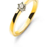 Anello solitario 6 anse in oro giallo 750 H SI 0.10ct.