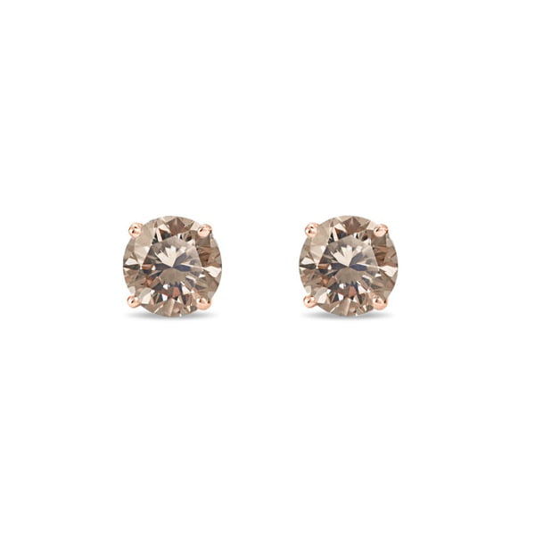 høj eksil rod Ny eksklusiv: Solitaire øreringe 0,21 cts Champagne Diamond i 18K rosa  guld. - med bedste pris hos Sophy Geneva Jewellery