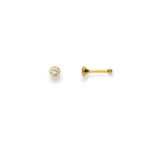 Stud 3mm in oro giallo 750/18k con zirconi