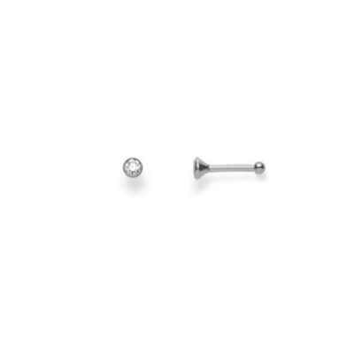 Nose stud 2.5mm in white gold 750/18k with zirconia