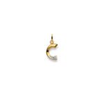 C letter Diamond Gold Pendant yellow gold 750/18k