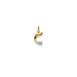 C letter Diamond Gold Pendant yellow gold 750/18k