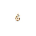 G letter Diamond Pendant Bicolor gold 750/18k
