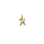 H letter Diamond Pendant Bicolor gold 750/18k