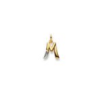 M letter Diamond Pendant Bicolor gold 750/18k