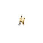 N letter Diamond Pendant Bicolor gold 750/18k