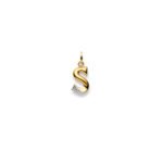 S letter Diamond Pendant Bicolor gold 750/18k