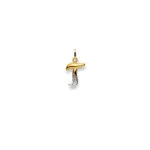 T letter Diamond Pendant Bicolor gold 750/18k
