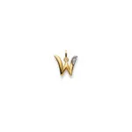 W Buchstabe Diamant Anhänger Bicolor Gold 750/18k