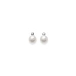 Boucles d'oreilles en perles de diamant avec or 750