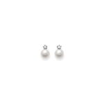 Boucles d'oreilles en perles de diamant avec or 750