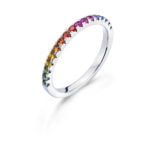 Ring „Rainbow“ Weißgold 750 mit 17 runden Saphiren 0,42ct.
