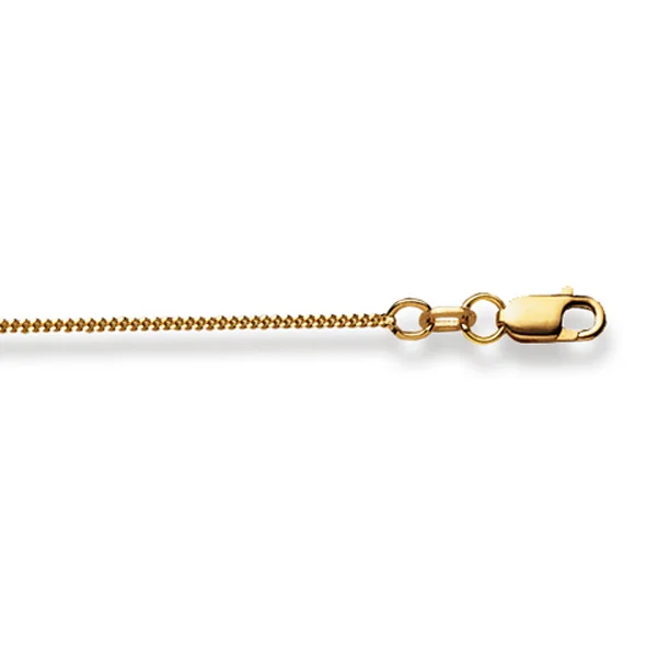 Chain Necklace  45 cm Panzer sanded 1.2 mm Yellow Gold 750 – Image 1