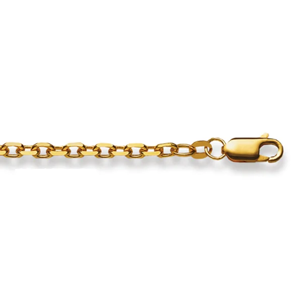 Chain Necklace  42 cm Anker sanded 3 mm Yellow Gold 750 – Bild 1
