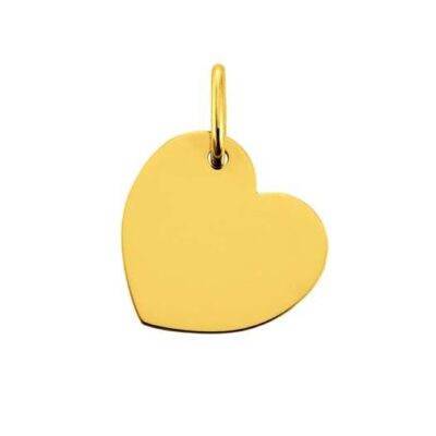 Engravable heart pendant in 750 yellow gold
