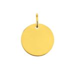 Engravable Circle pendant in 750 yellow gold