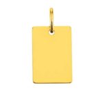 Engravable Rectangle pendant in 750 yellow gold
