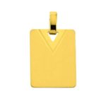 Engravable Rectangle pendant in 750 yellow gold