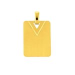 Gravierbarer Rechteck-Anhänger in 750er Gelbgold