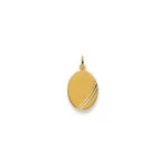 Ciondolo ovale da incidere in oro 750 Bicolor