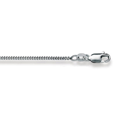 Collier Chaîne 50 cm Panzer Sablé 1.6 mm Or Blanc 750