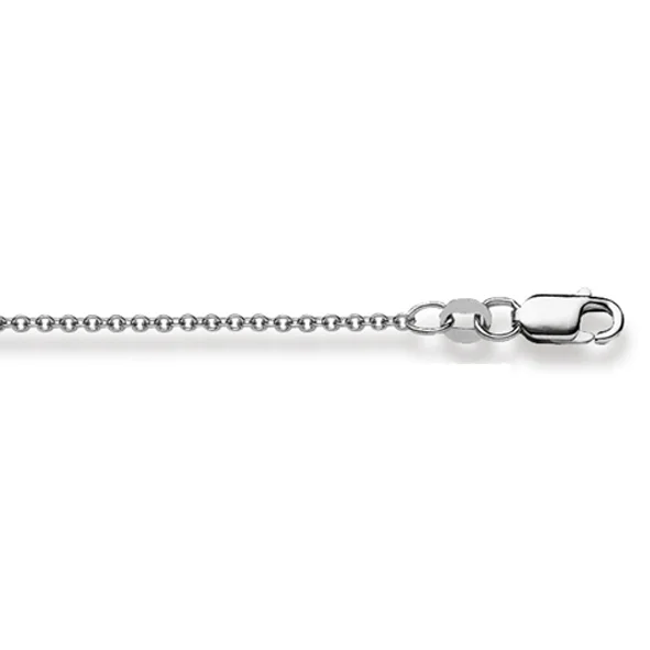 124204094 Chain Necklace 45 cm Anker Round 1.5 mm White Gold 750 - immagine 1