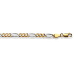 Kettenkette 45 cm Figarokette 4,5 mm bicolor Gold 750