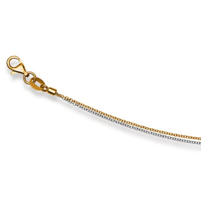 Collier Chaîne 45 cm Anker Rond 0.6 mm bicolore Or 750