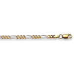 Chain Bracelet  Figaro 19 cm bicolor Gold 750