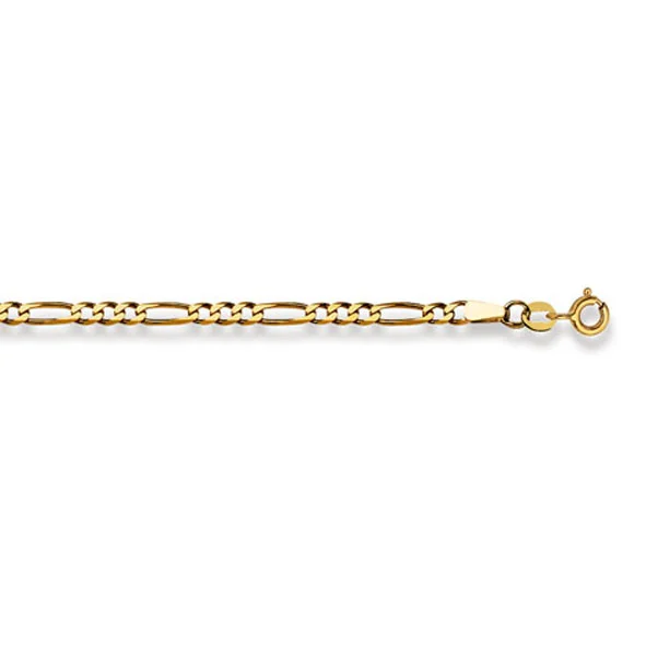Chain Necklace  50 cm Figaro Chain 2.9 mm Yellow Gold 375 - immagine 1