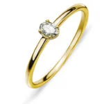Ovaler Diamant-Solitärring aus 750er Weißgold