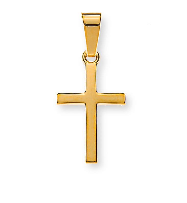 AKR1060 Bar Cross Solid Yellow Gold 750 H: 13mm W: 9mm - Polished – Image 1