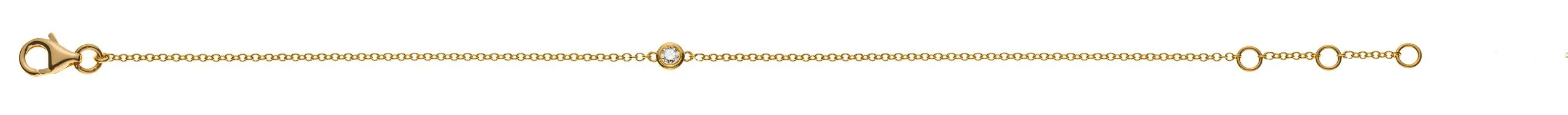 Armband Spiegel Anker Gelbgold 750 19cm mit 1 Diamant H SI 0,05ct. - Zargenfassung