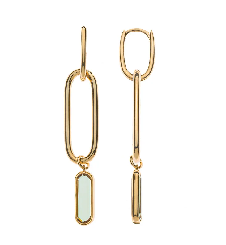 Drop Earrings Yellow Gold 750 with Peridot – Image 1